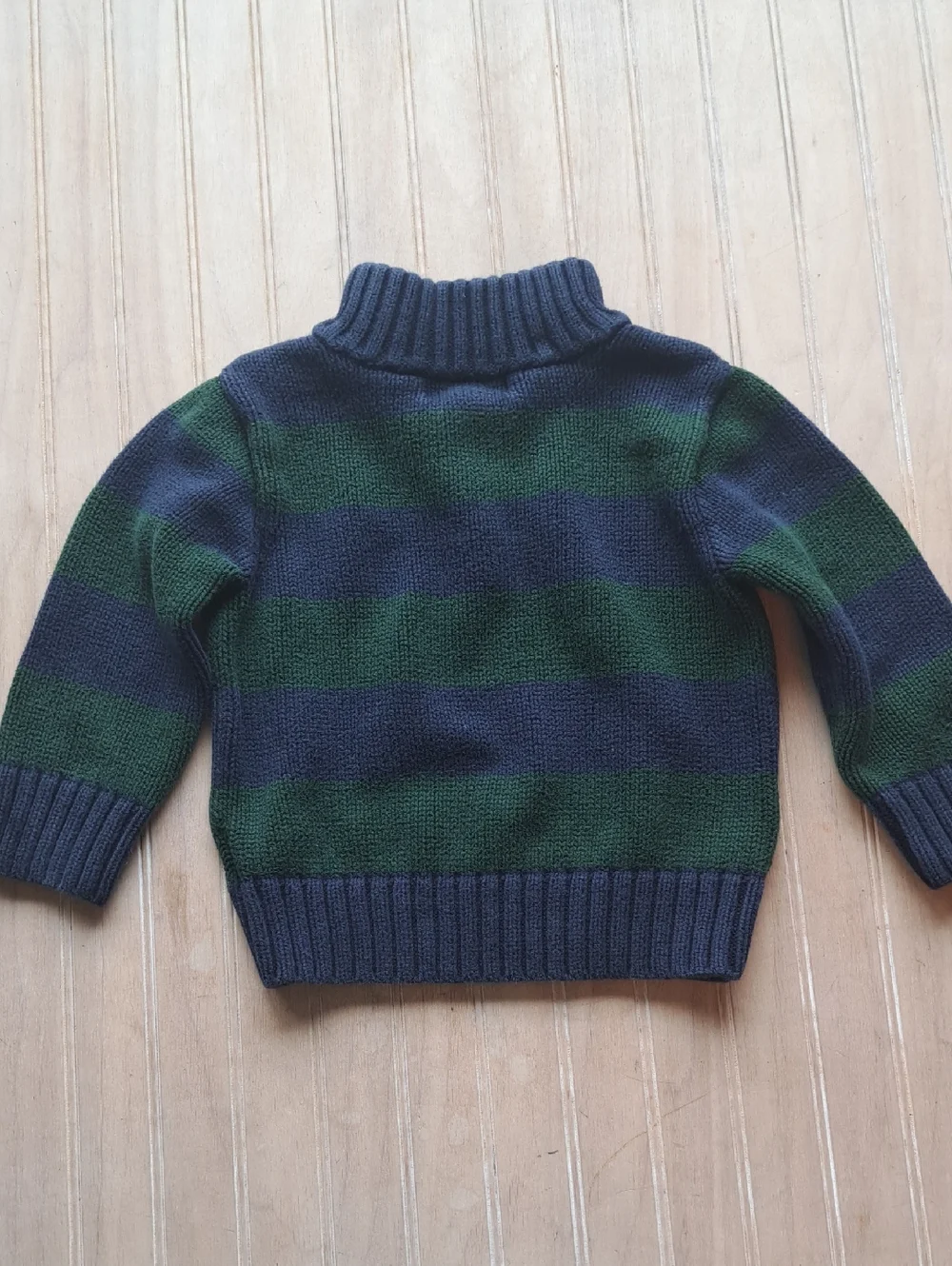 Polo Ralph Lauren Classy Chunky Knit Striped Quarter Zip 100% Cotton Sweater